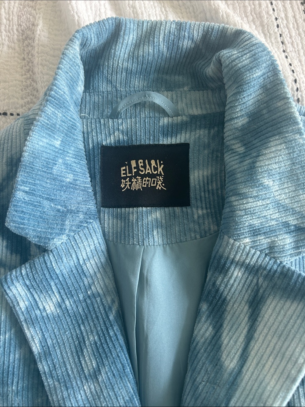 ELF SACK Light Blue Corduroy Blazer